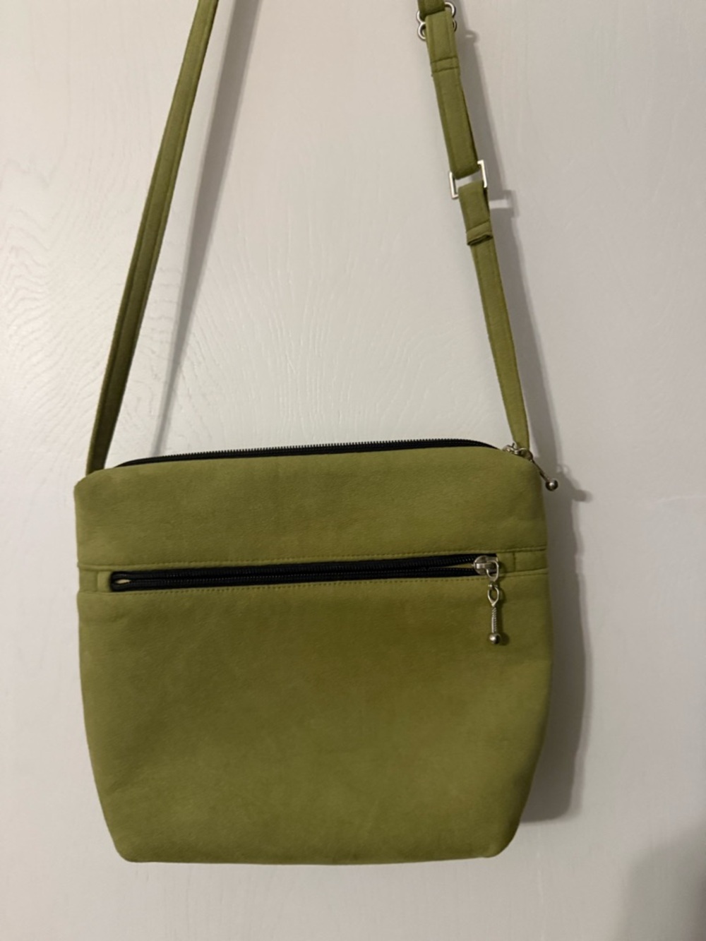 Bright Olive Green Marie Pace Women’s Crossbody Bag with Front Zip Pocket